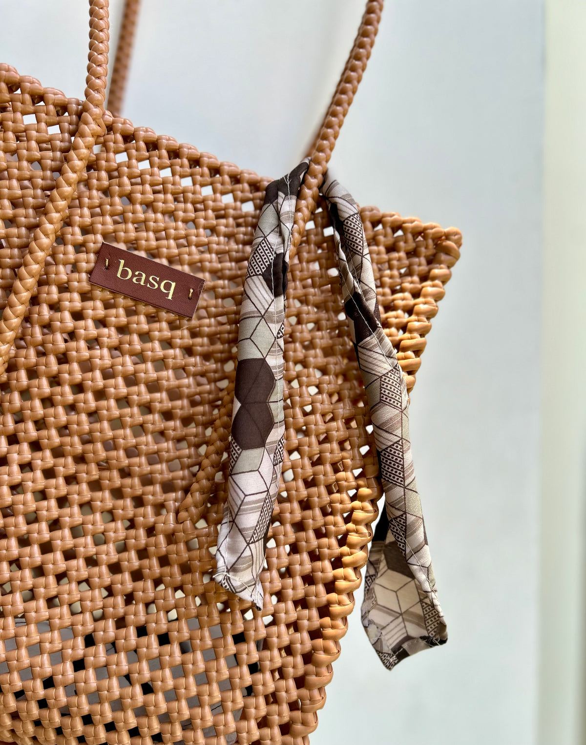 Solid Tote Rectangle- Beige Brown