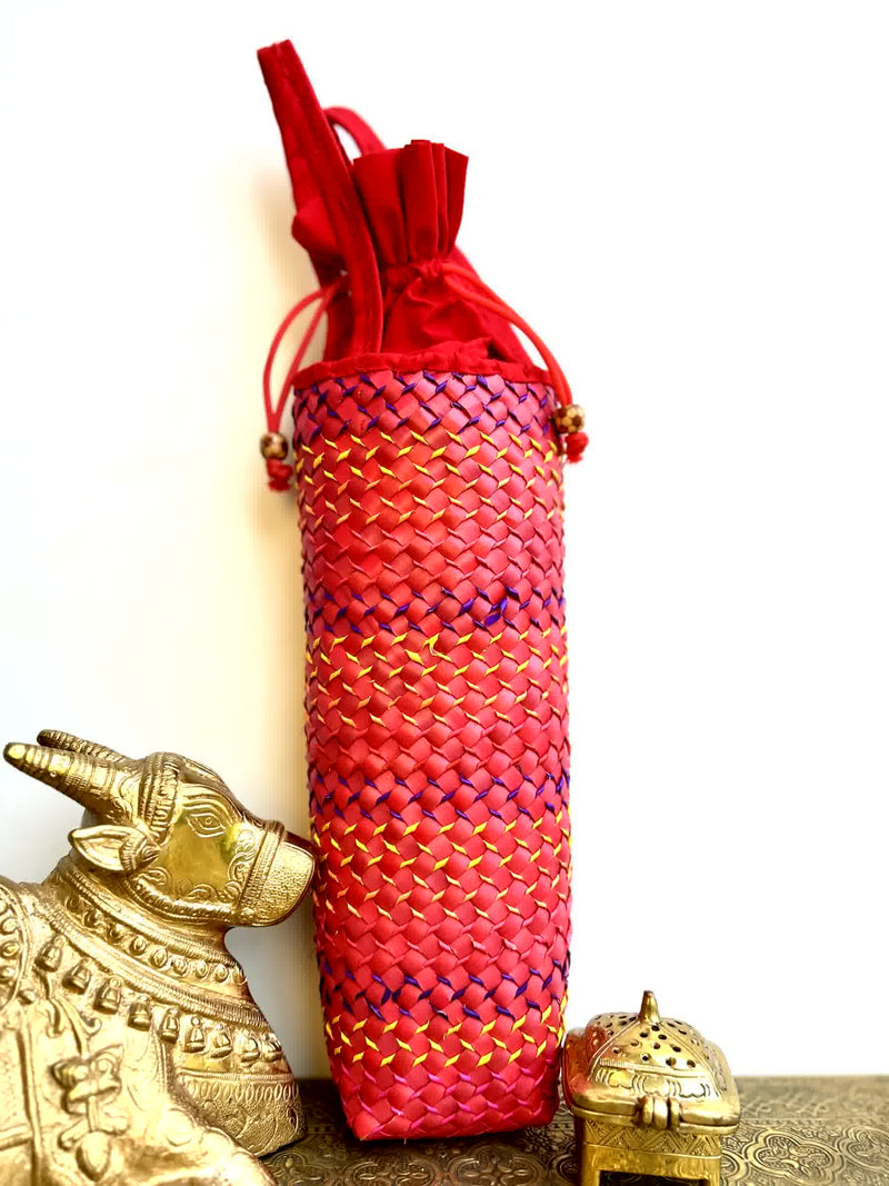 Palm Wine Bottle Cover- Red