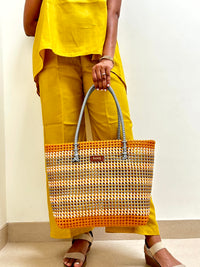 Designer Tote- Mustard Stripes