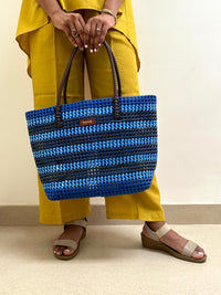 Designer Tote-Blue Stripes