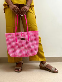 Designer Tote- Bright Pink