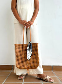 Solid Tote Rectangle- Beige Brown