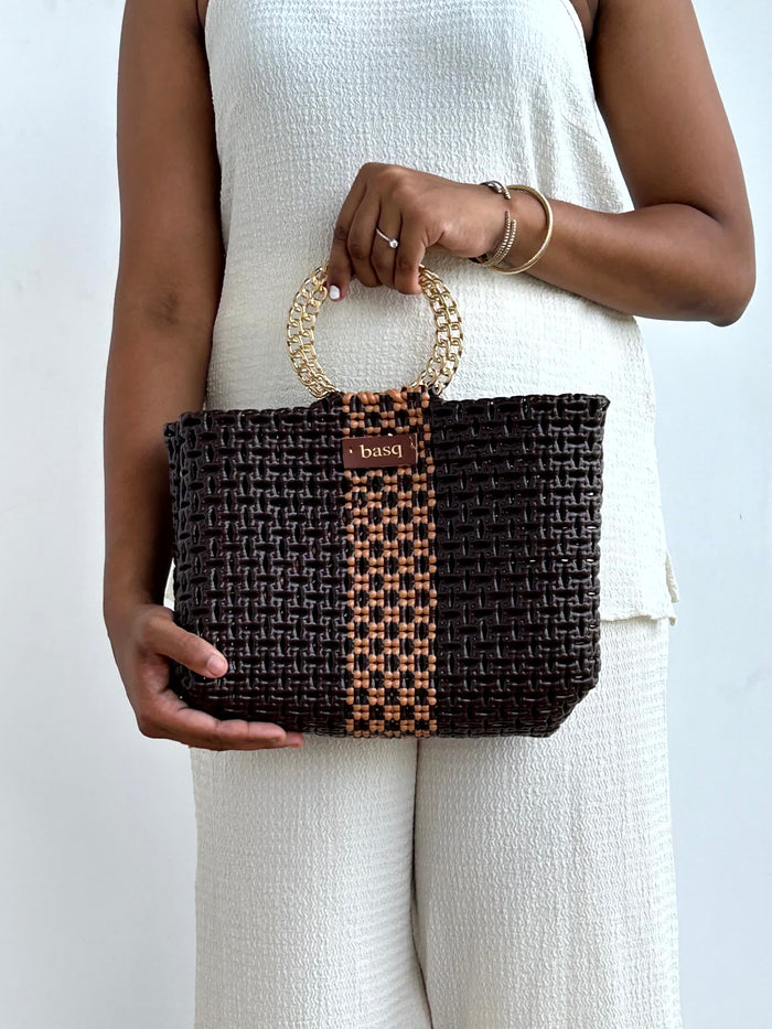 Cross Bodybag  Mocha brown with Beige brown