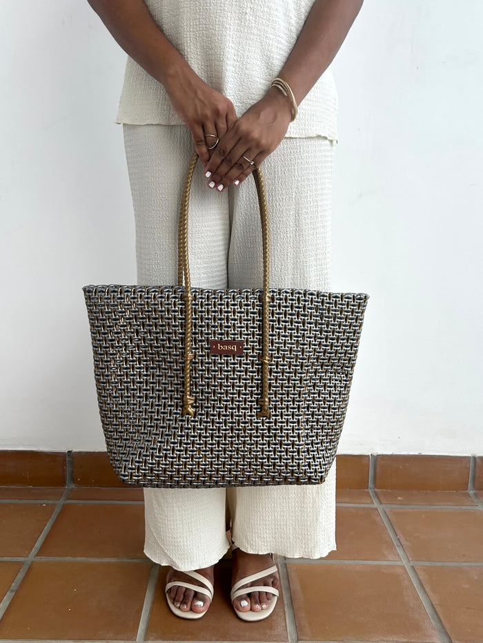 Designer Tote- Gold & Silver Tote