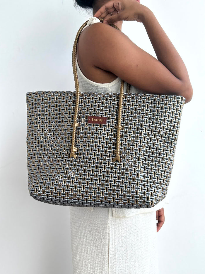 Designer Tote- Gold & Silver Tote