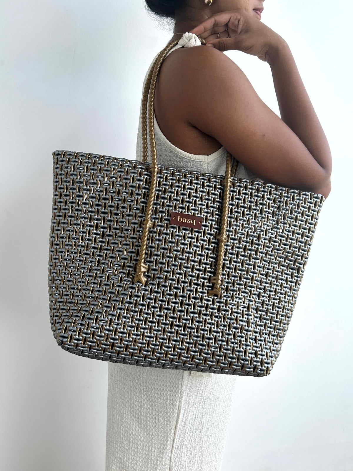 Designer Tote- Gold & Silver Tote