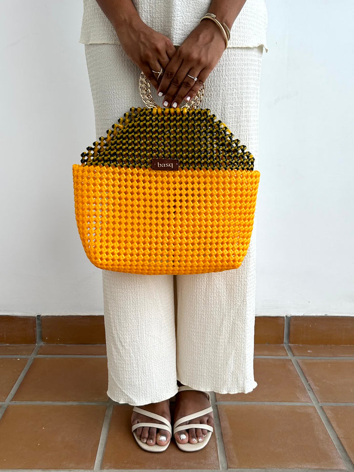 Halter Bag -  Mustard with black