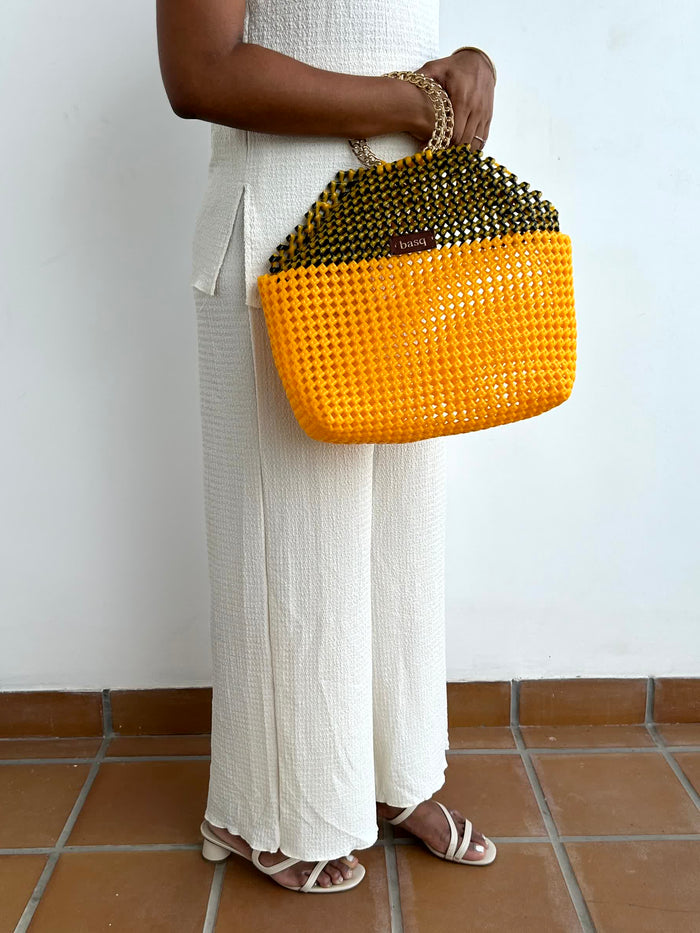 Halter Bag -  Mustard with black