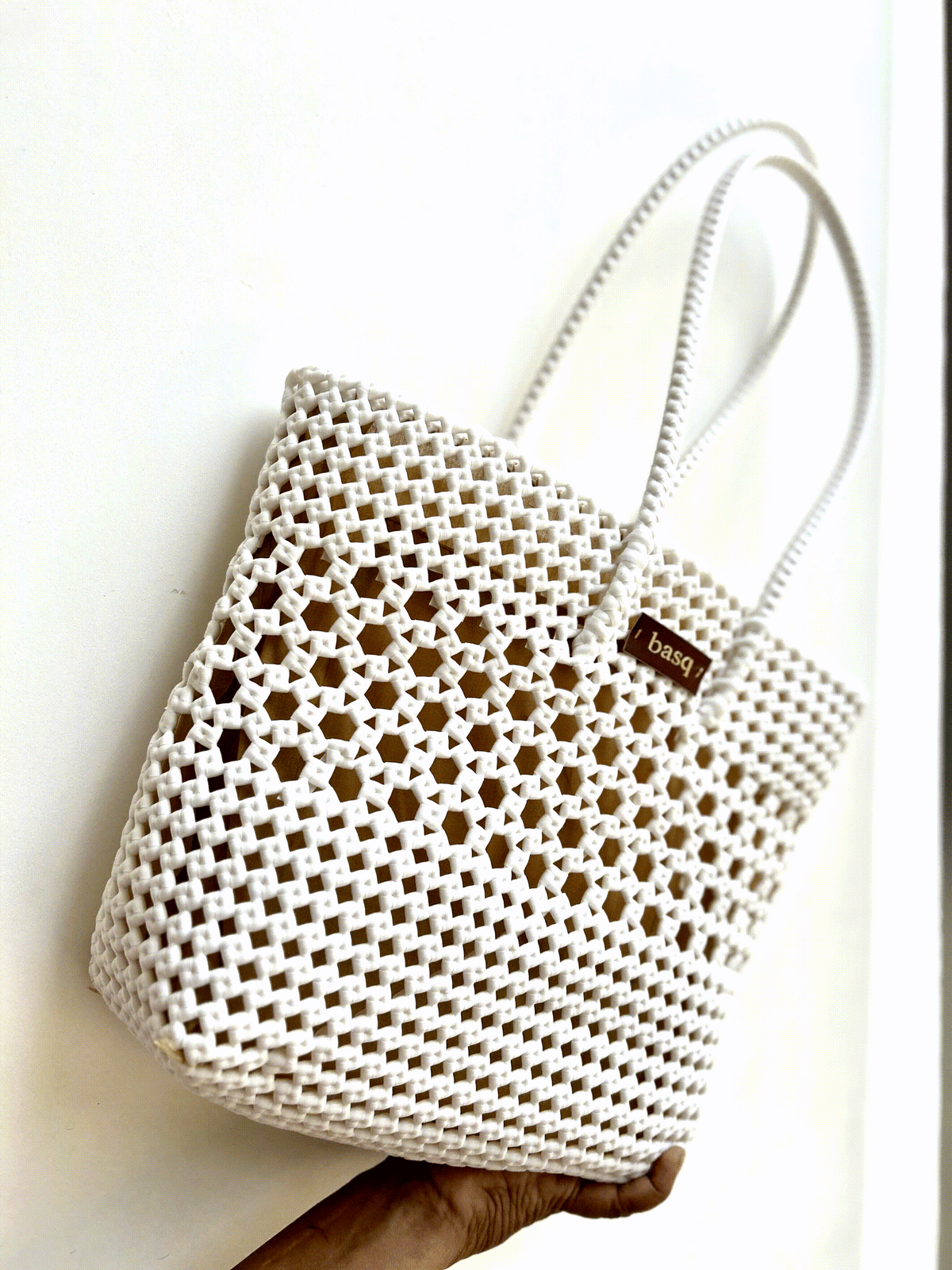 Solid Tote- White Stars Tote (with lining and pocket)