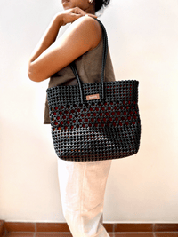 Solid Tote- Black Stars Tote (with lining)