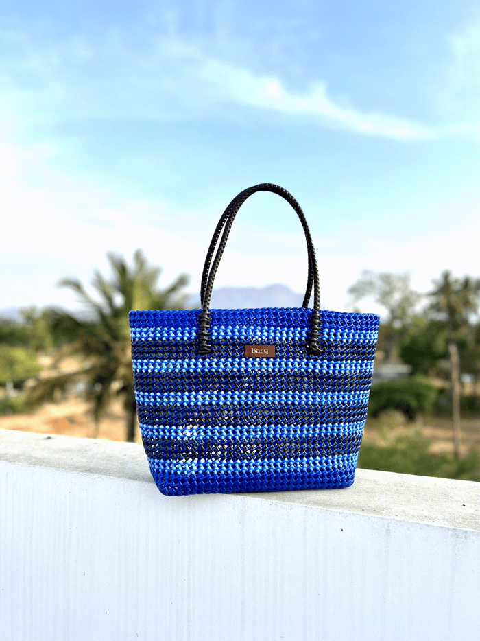 Designer Tote-Blue Stripes