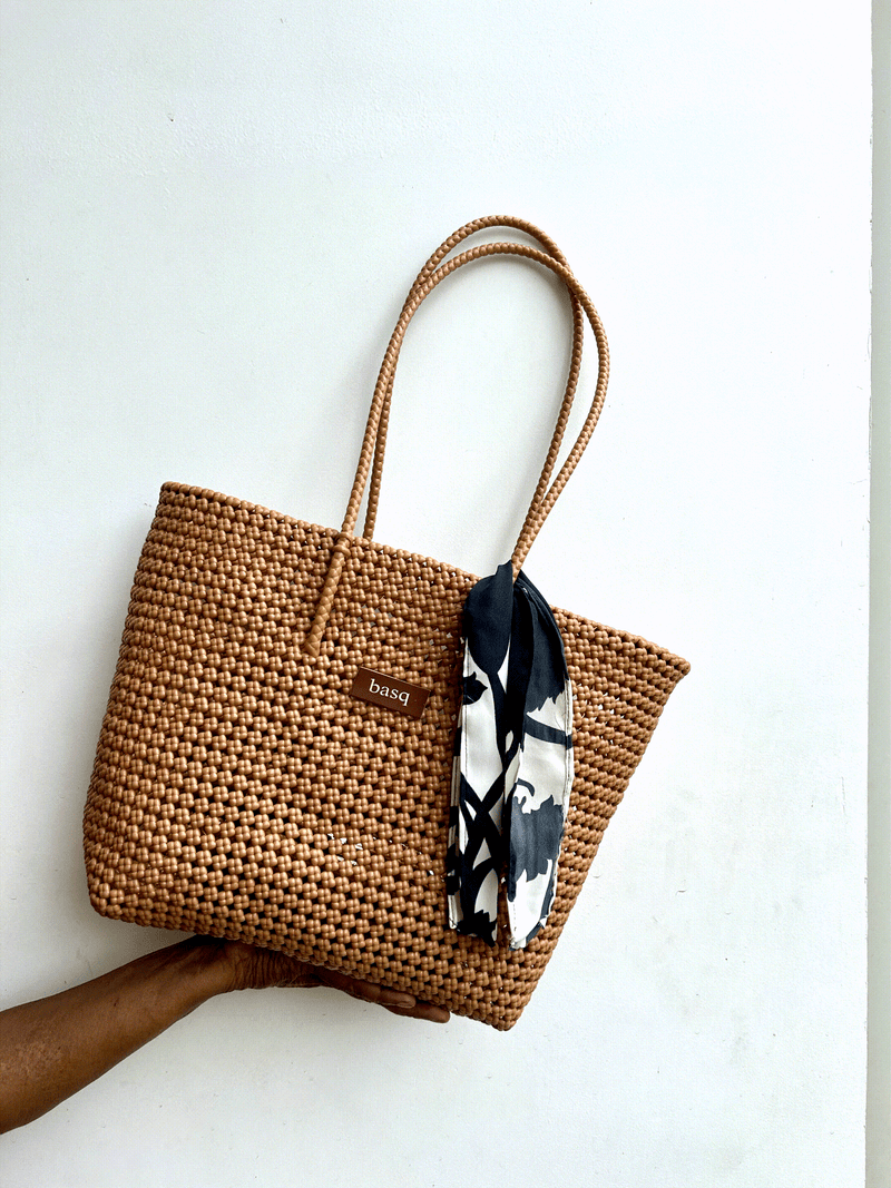 Solid Tote- Beige Brown