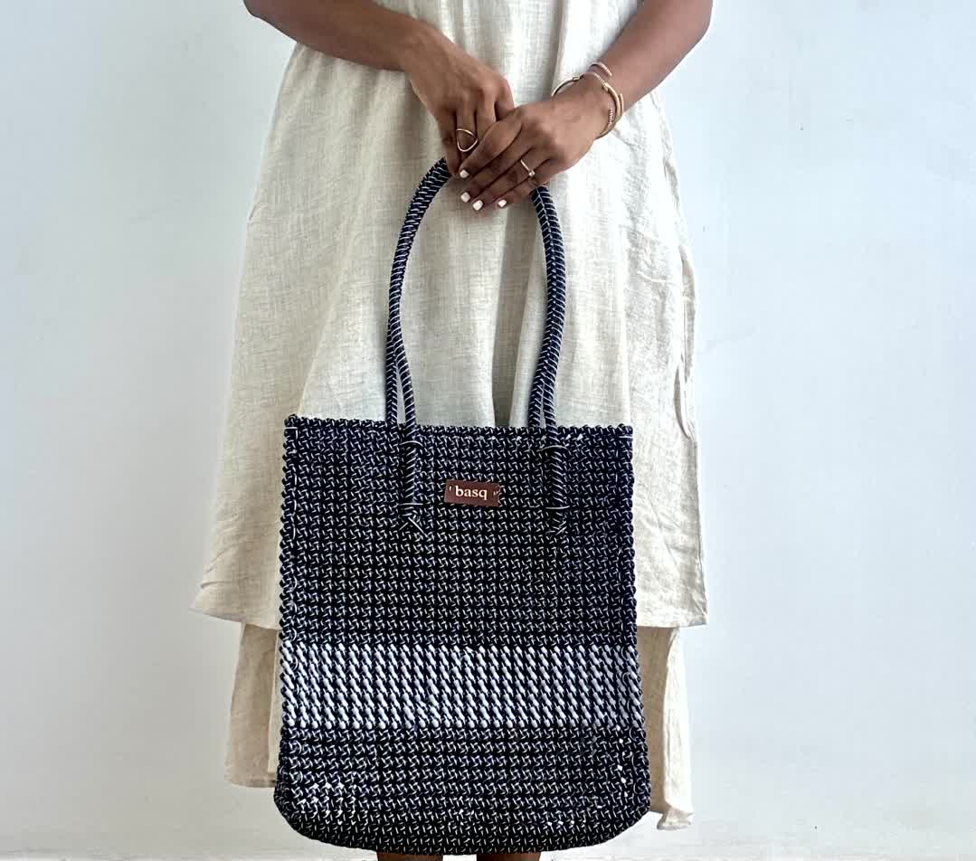 Designer Tote- Classic Mono and Grey