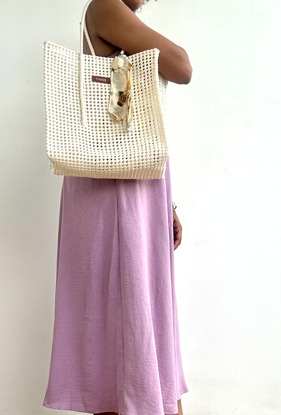 Solid Tote- Pearl white tote