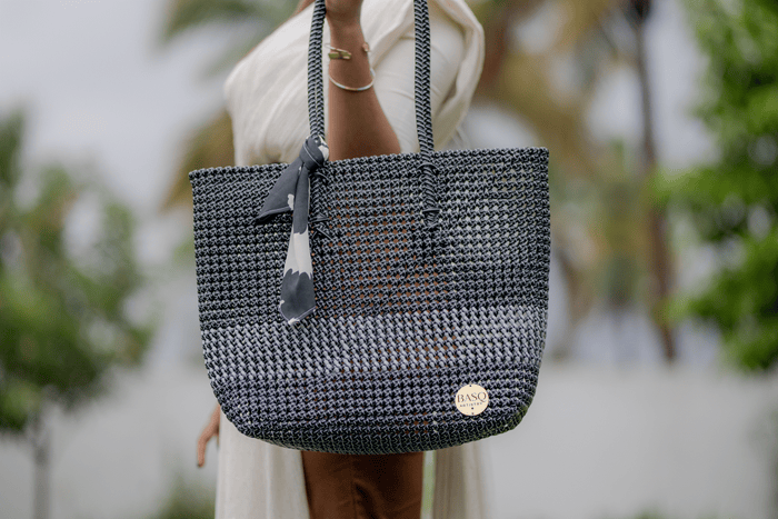 Designer Tote- Classic Grey and Black